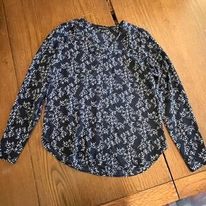 Banana Republic Black and White Floral Blouse